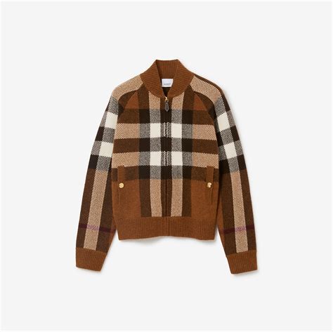 burberry bomber jacket for women|check cashmere bomber jacket women.